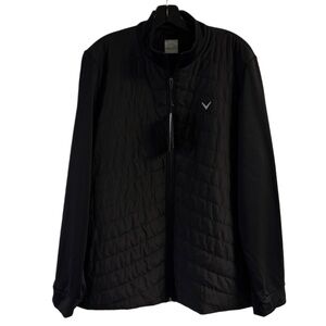 NWT Men’s Callaway Black Golf Full Zip Jacket UPF 50 Size L